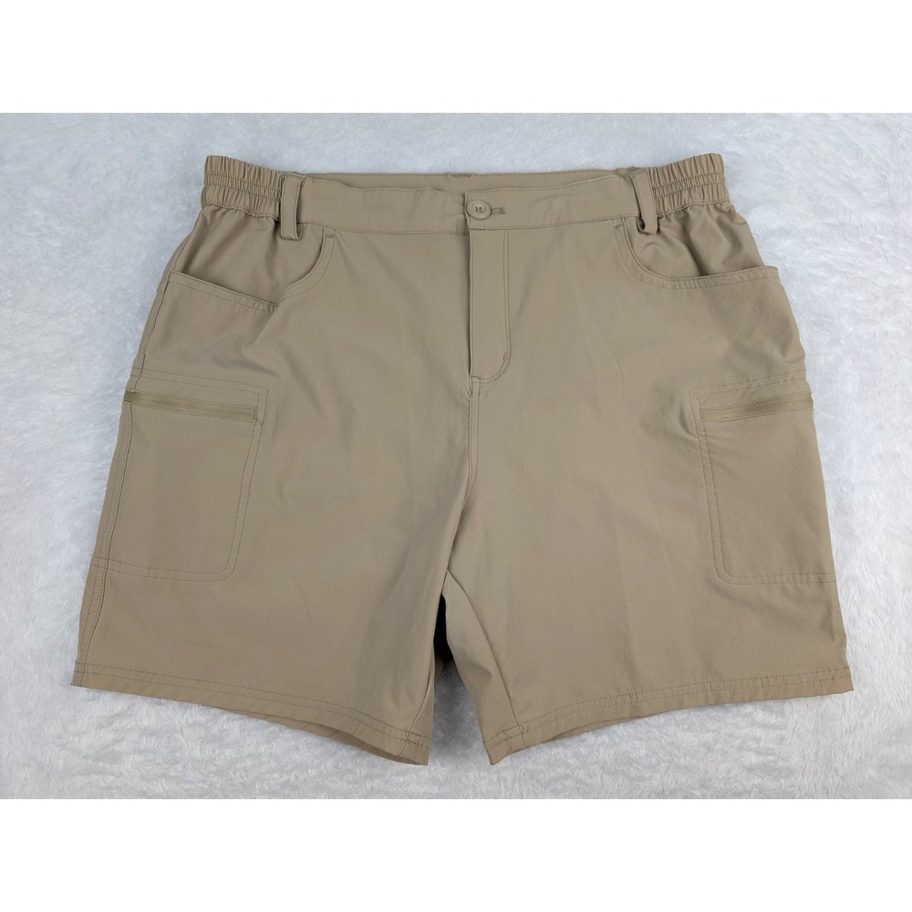Willit Shorts Men's Size XL Tan Beige‎ Cargo Elastic Waist Zip Pockets Hiking